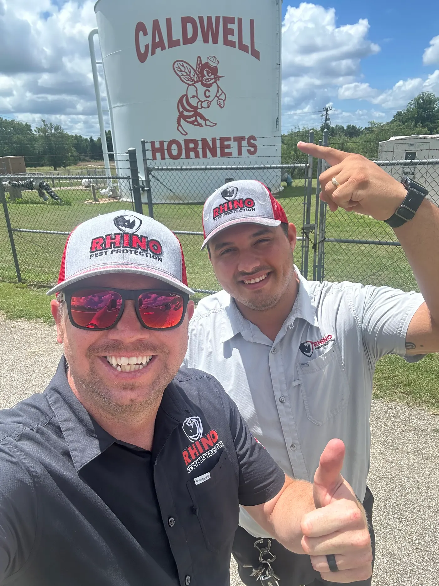 Rhino Pest Protection at the Caldwell Hornets athletic field, supporting the local school community